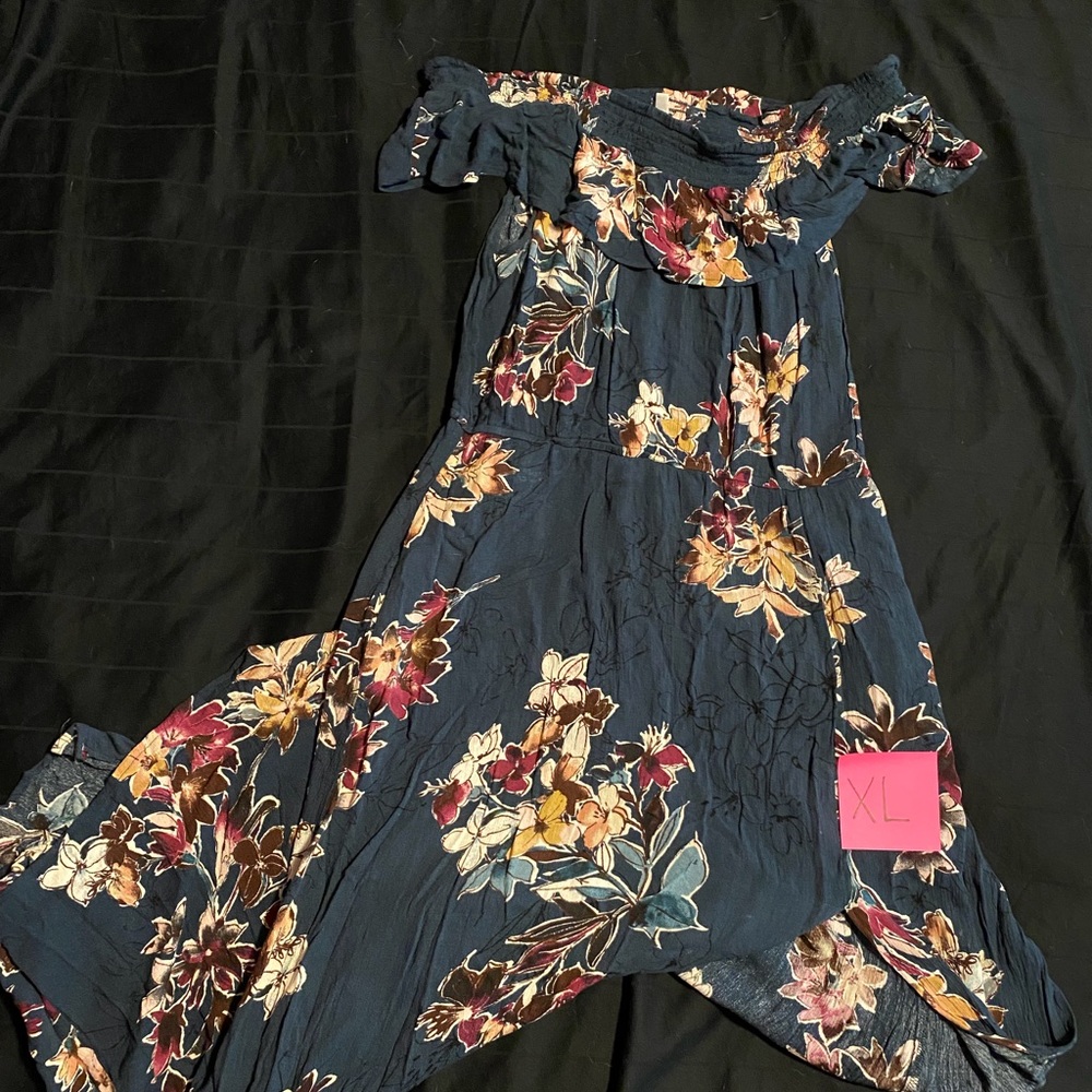 Xhilaration Navy Floral Maxi